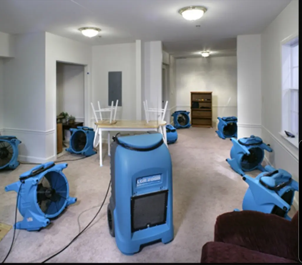 Air movers and dehumidifier setup for Water Extraction & Removal in Orange Beach